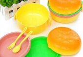 Adcollections 3 Layer Burger Style Lunch Box for Kids