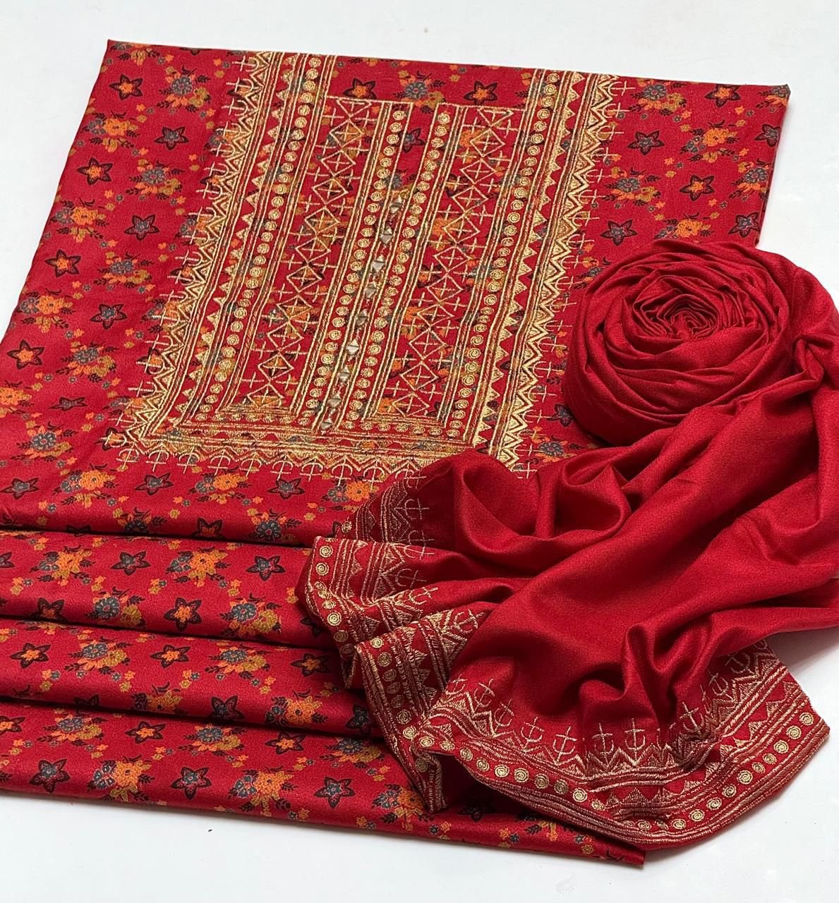 Dhanak Print Emb 2 piece