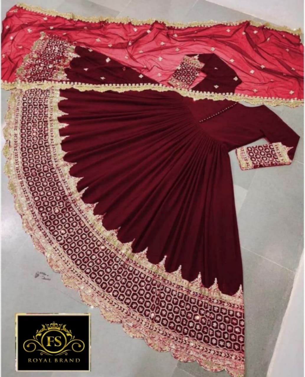 Border Sleeve Heavy Sequence Embroidery With Sequence Embroidery Dupatta 3pcs