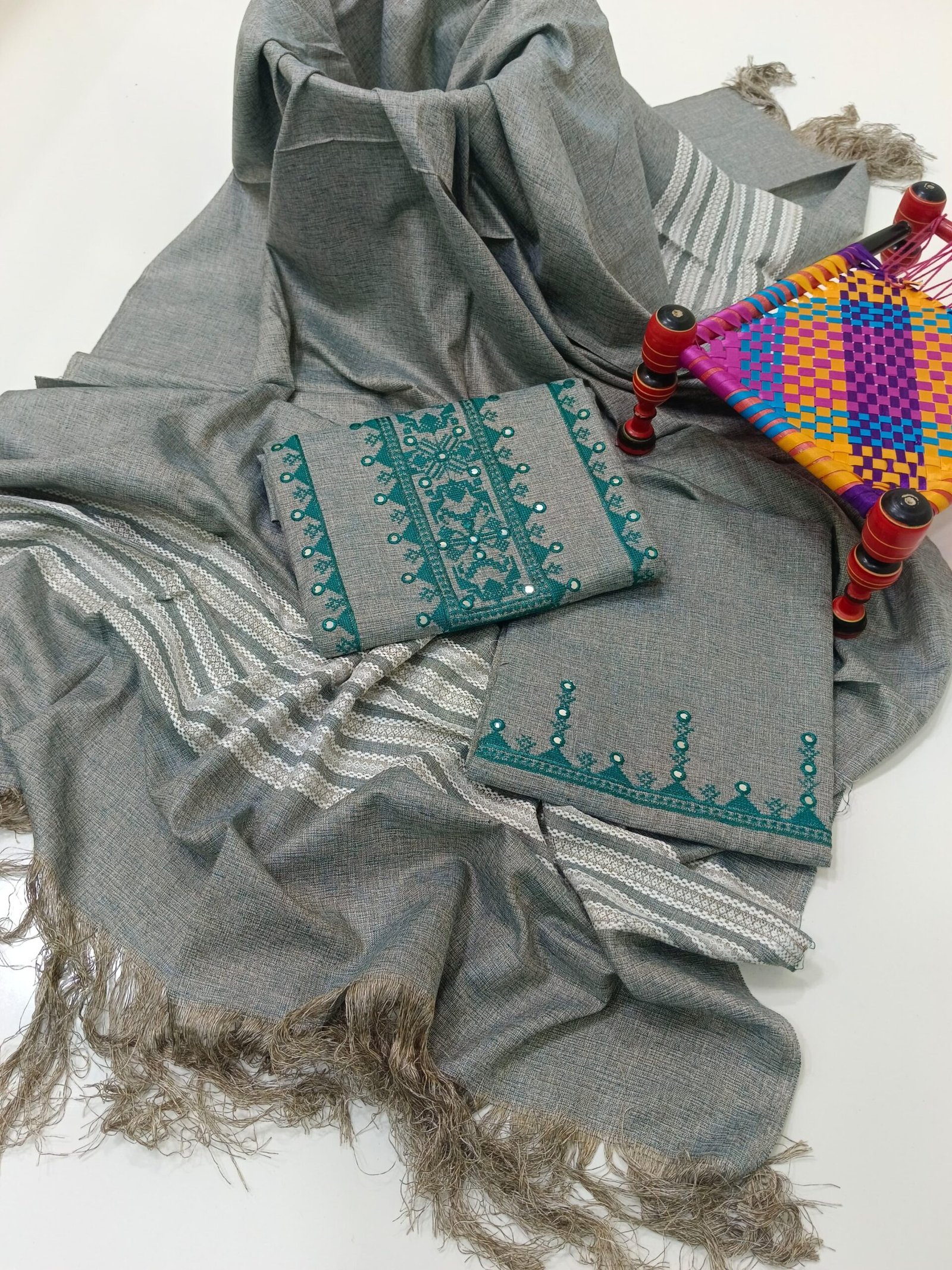 Sussi Sequence Embroidery Work 3 Pc Dresses Along with Shawl Dupatta*