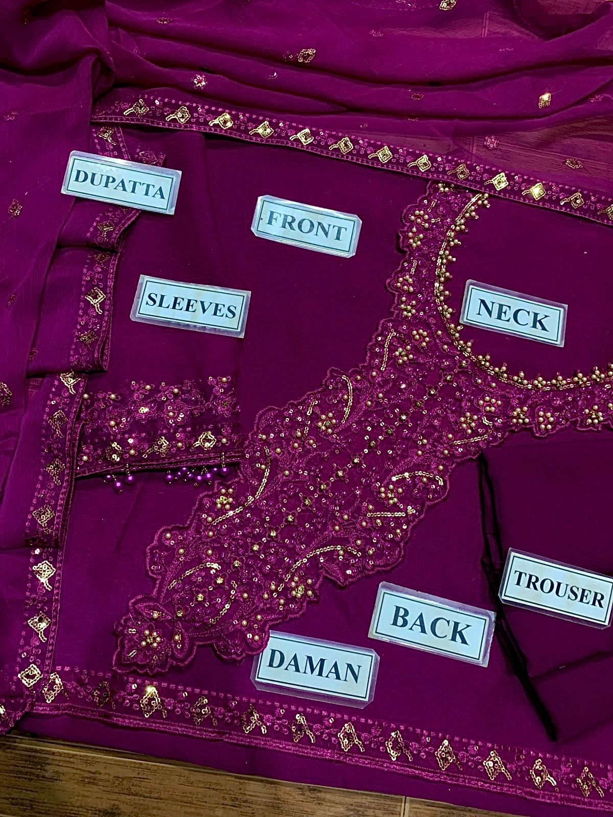 FABRIC CHIFFON Suit With MALAI Trouser