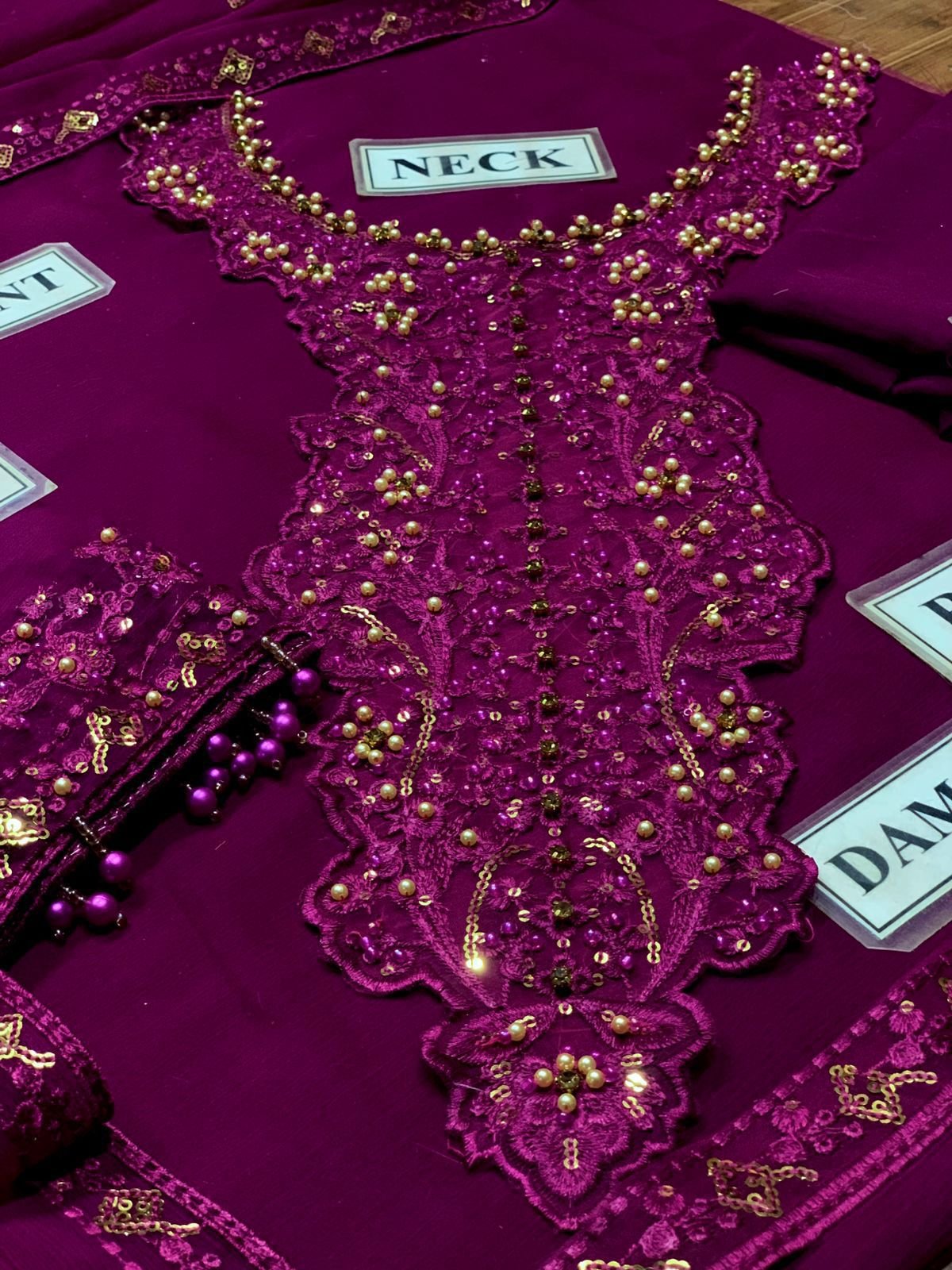 FABRIC CHIFFON Suit With MALAI Trouser