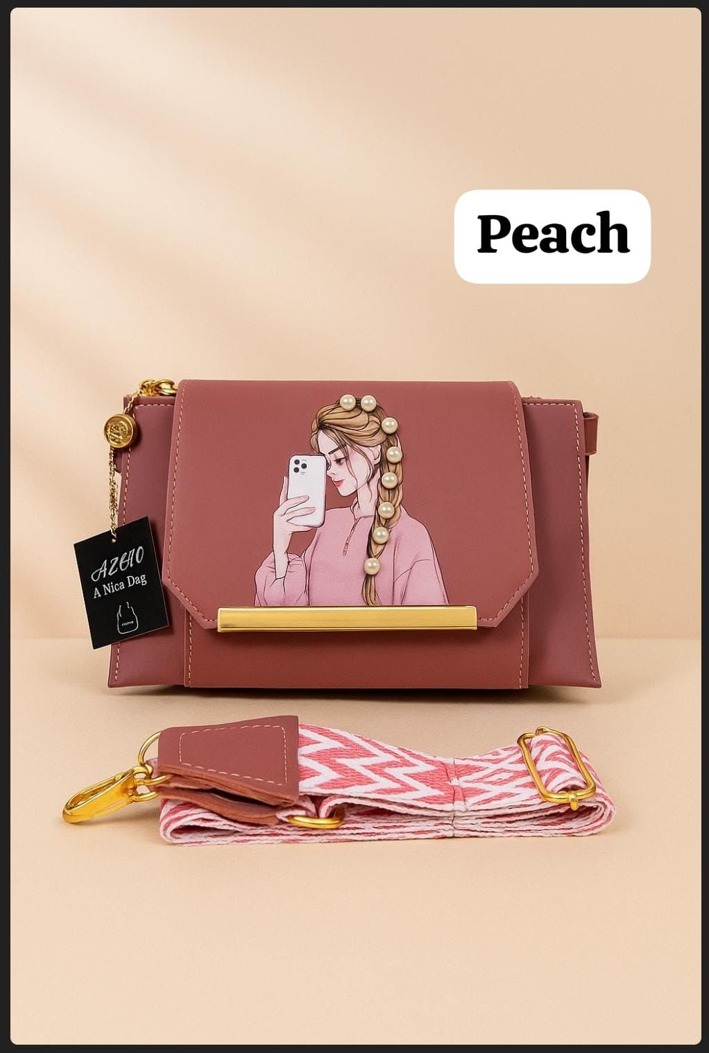 Stylish 3-Zipper Crossbody Bag