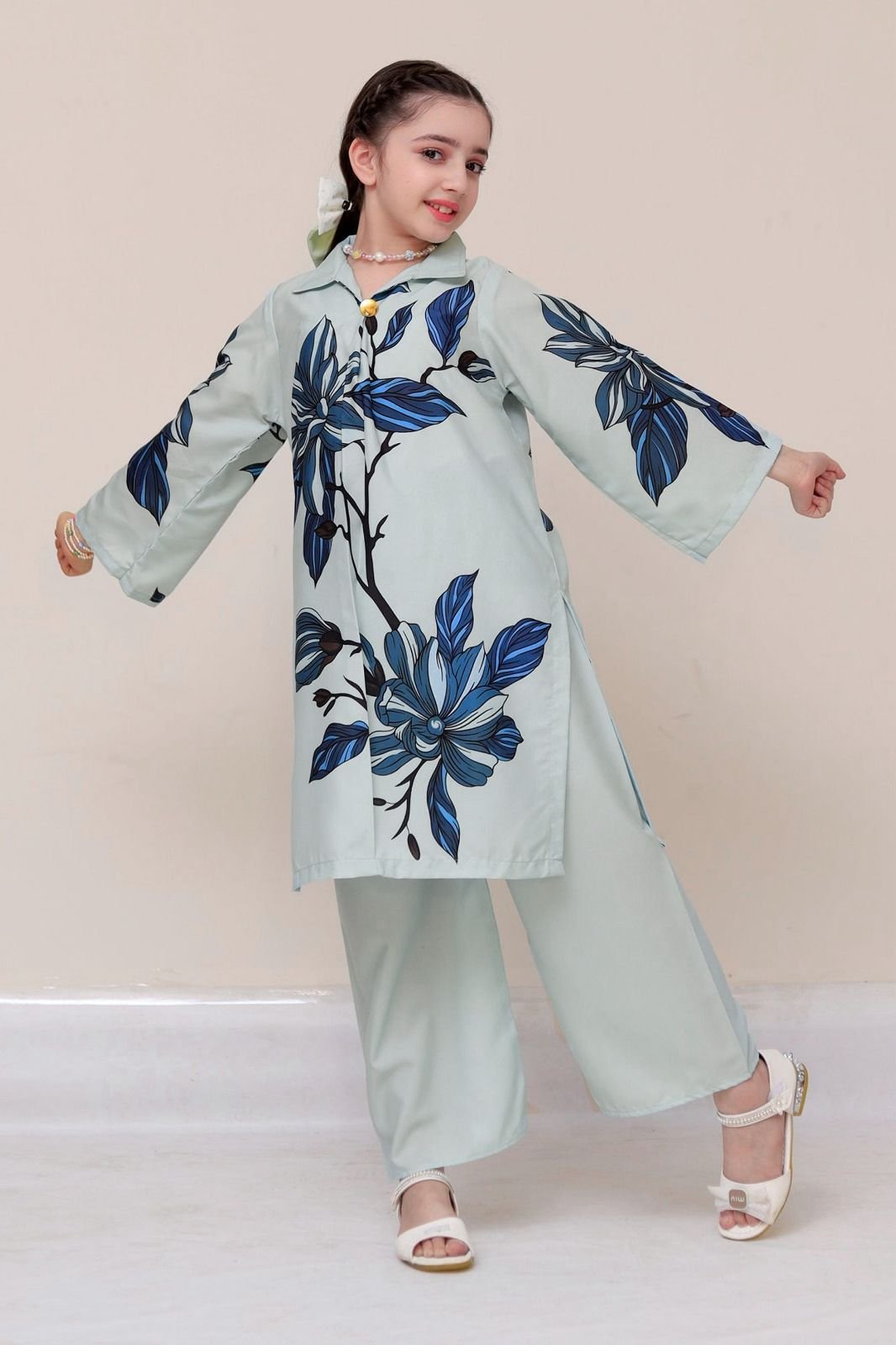 Front Digital Painted Shirt With Digital Printed Flapper *Kids 2Pcs*