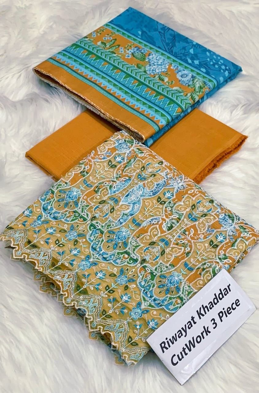 New update New Volume Riwayat cuttwork khaddar 3pc Collection