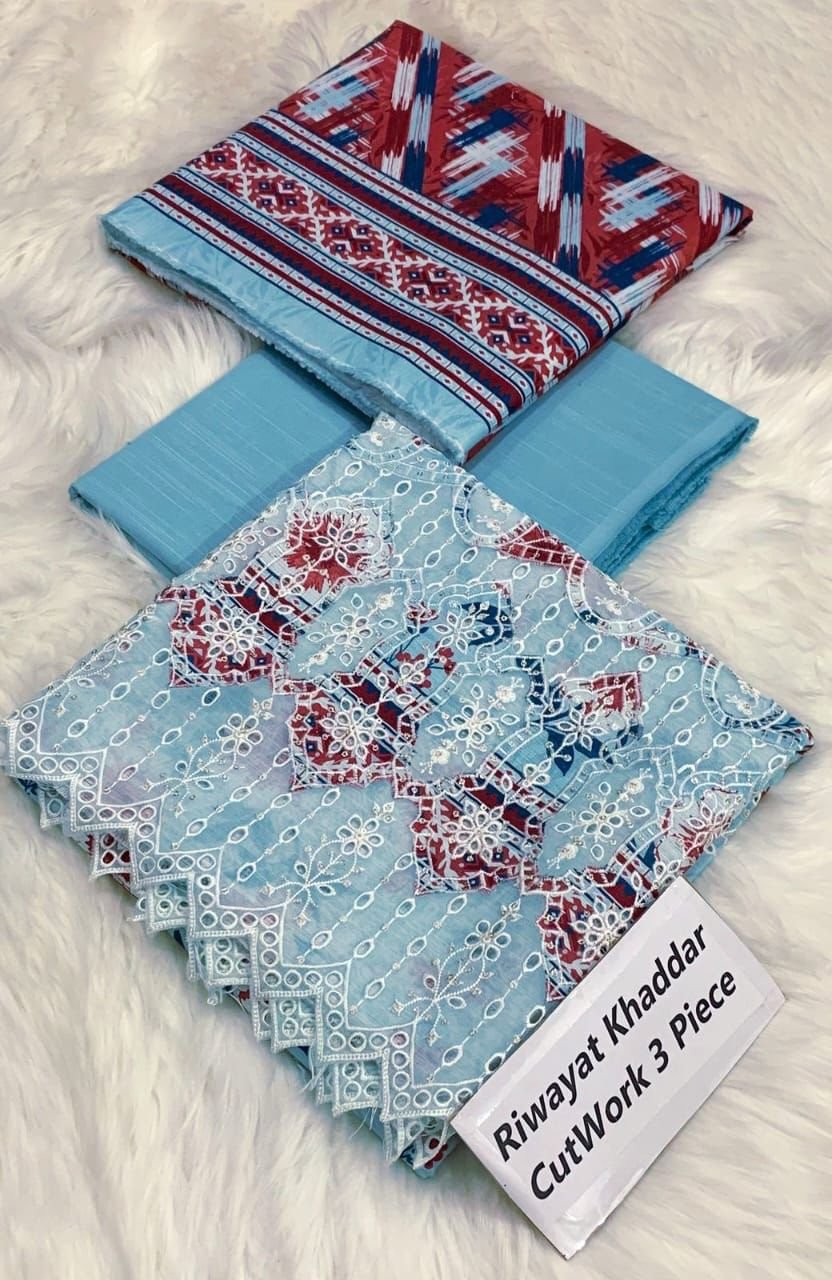 New update New Volume Riwayat cuttwork khaddar 3pc Collection