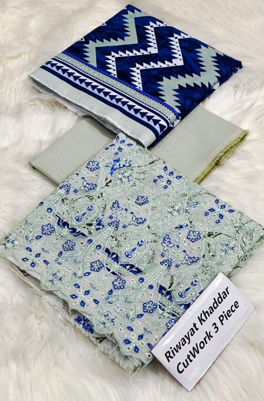 New update New Volume Riwayat cuttwork khaddar 3pc Collection