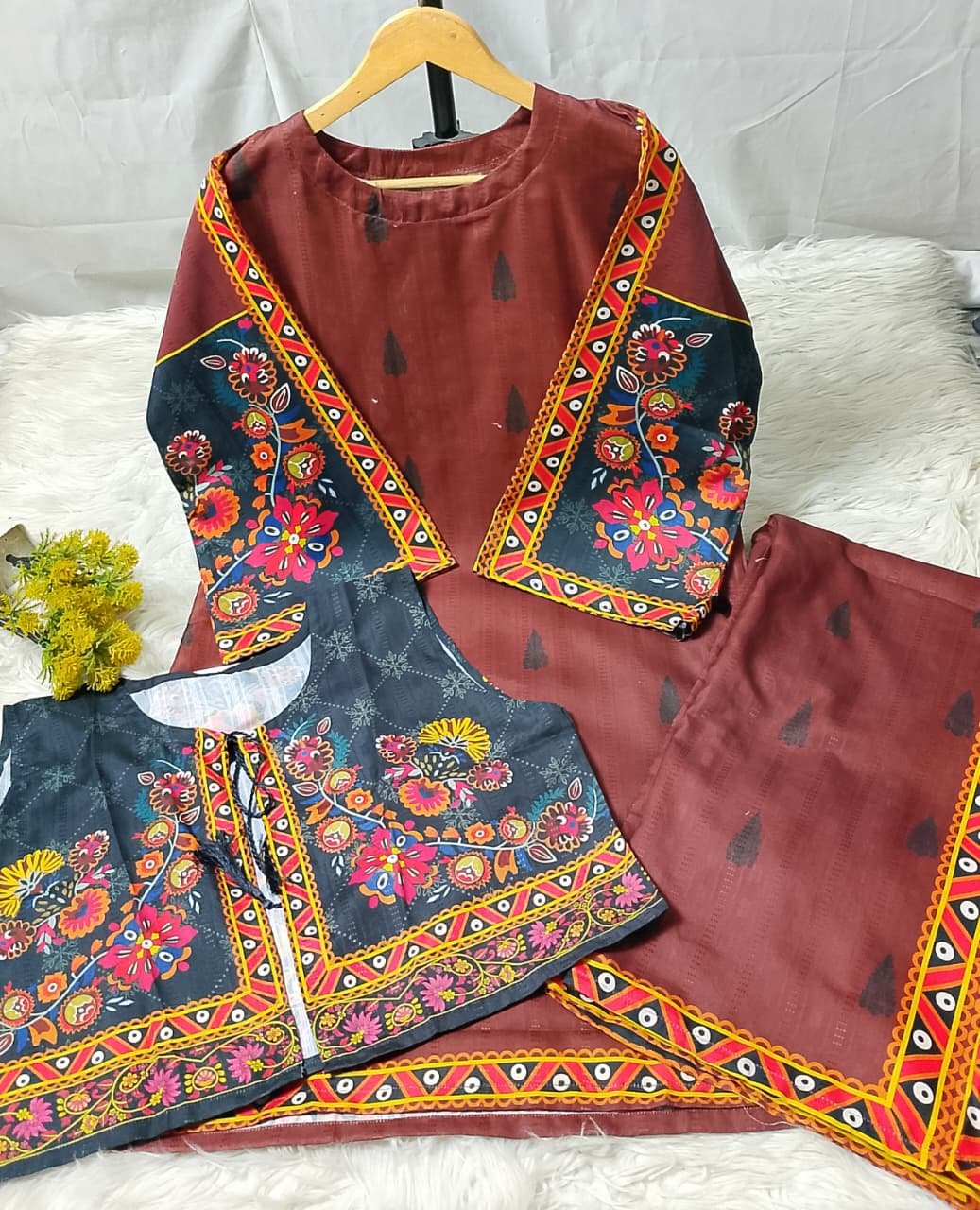 SEPRATE WAISTCOAT + FULL SLEEVES LONG SHIRT + TROUSER*