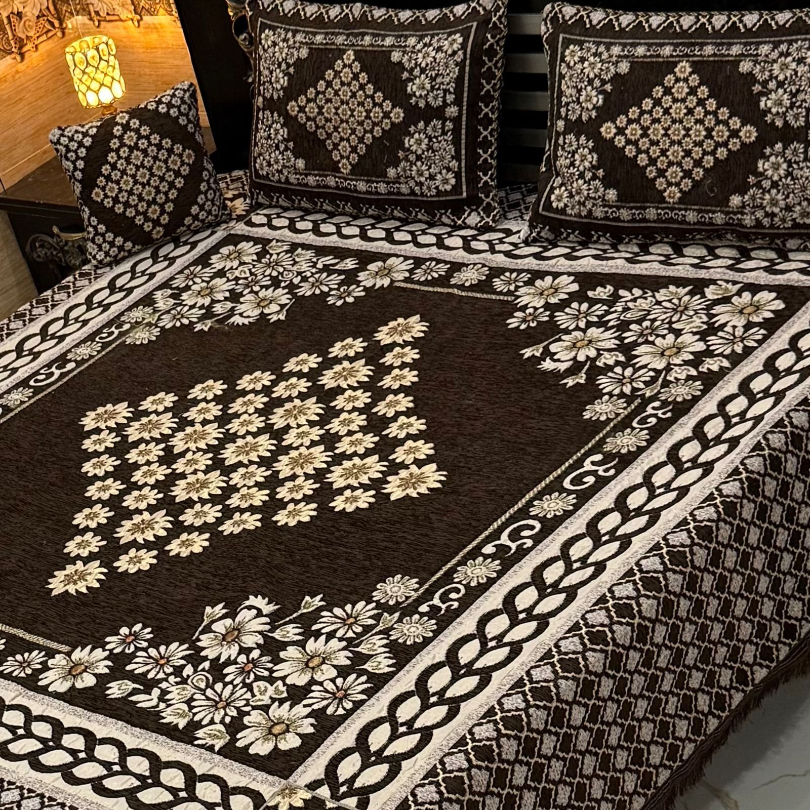 4Pc Velvet Jaquard Bedsheet*