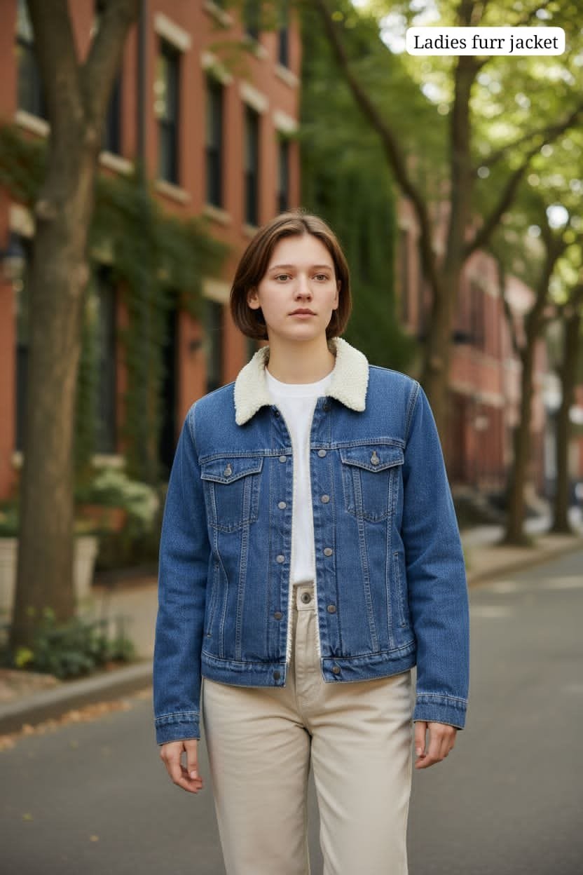 Mens women Denin Furr jacket