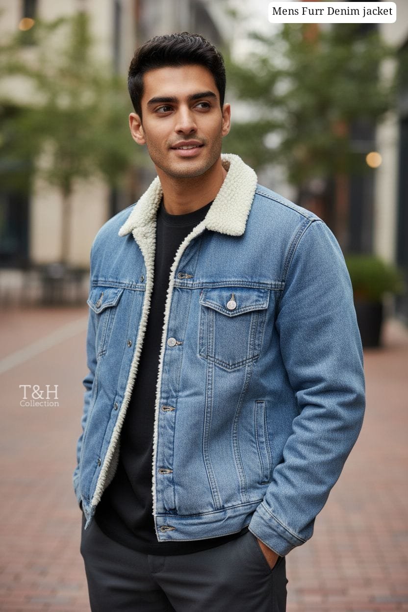 Mens women Denin Furr jacket