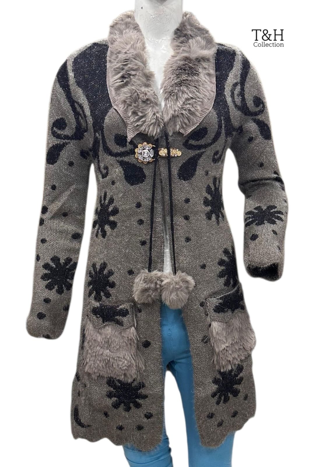 3.p long Cardigan Stuff china wool