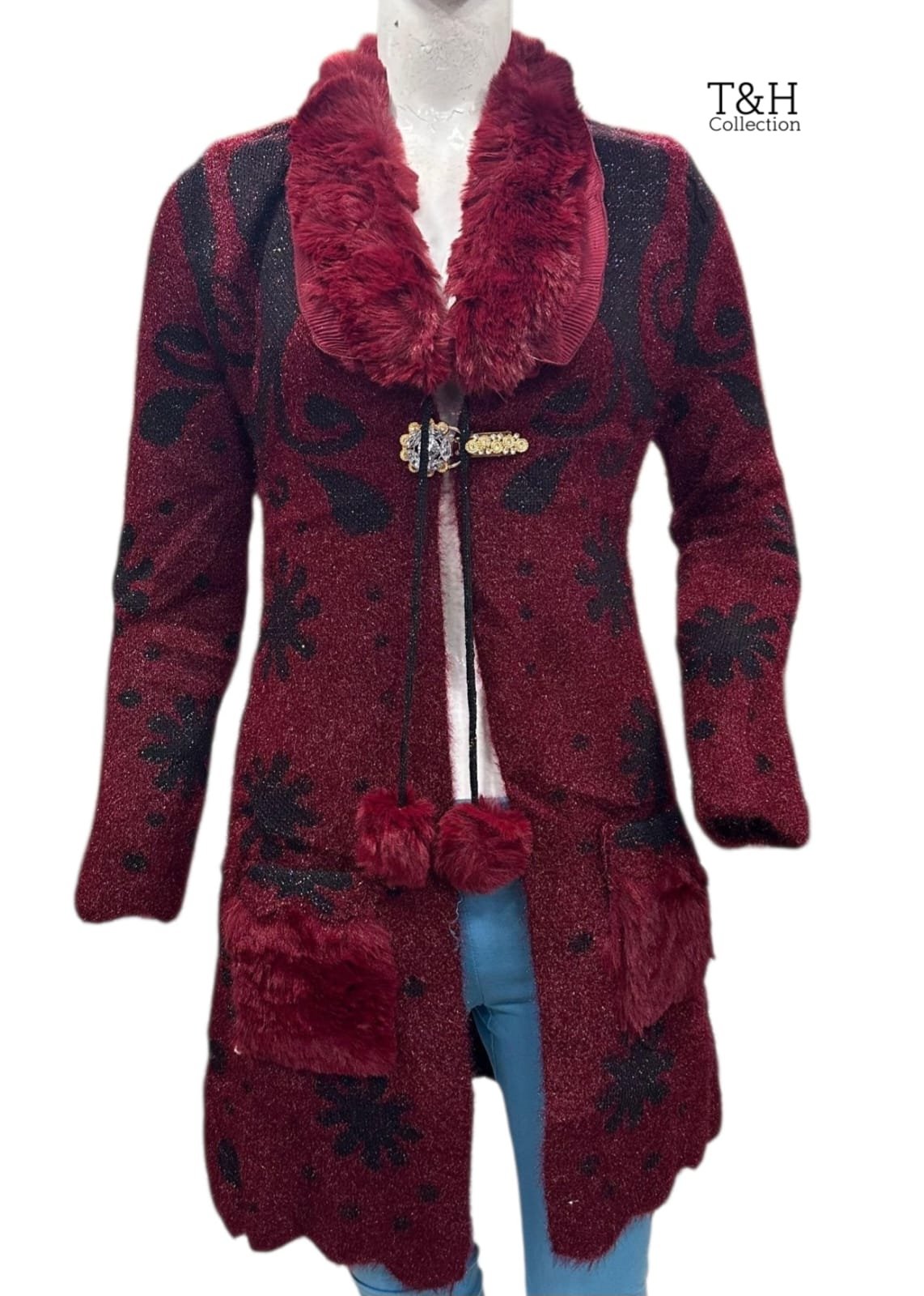 3.p long Cardigan Stuff china wool