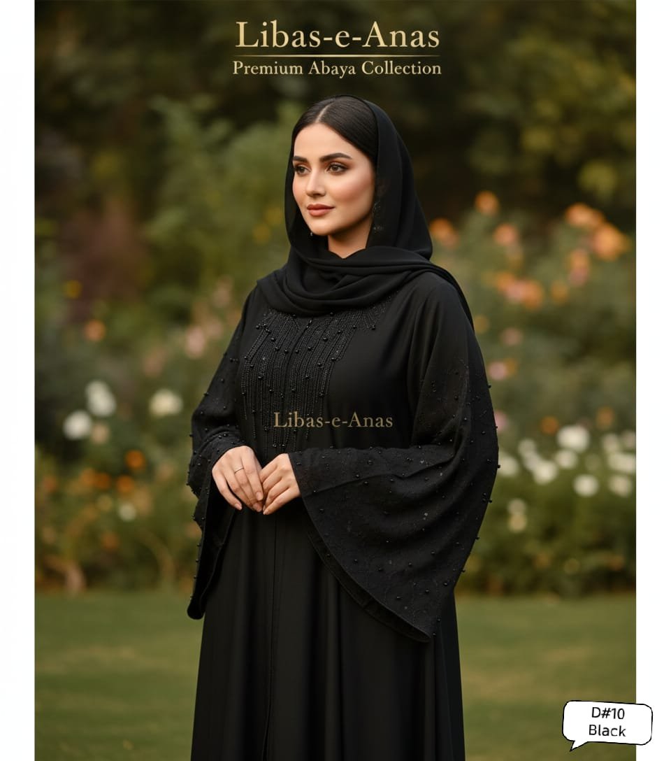 Libas-e-Anas Stylish Fancy Stone Abaya