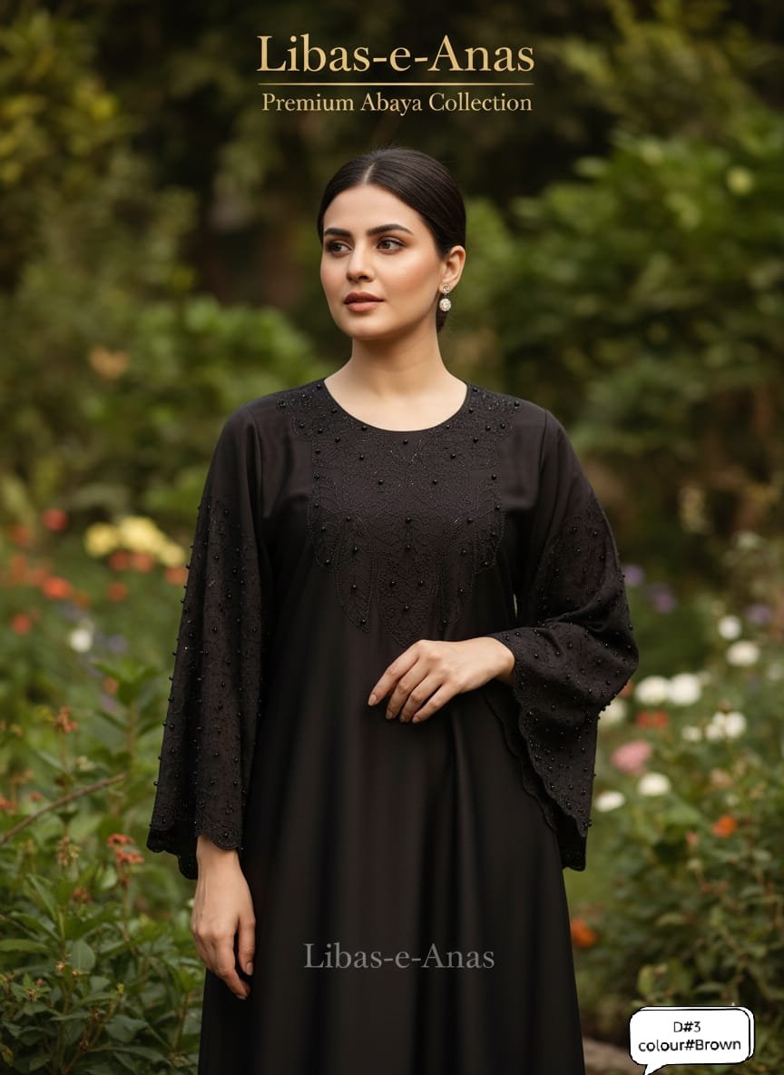 Libas-e-Anas Stylish Fancy Stone Abaya