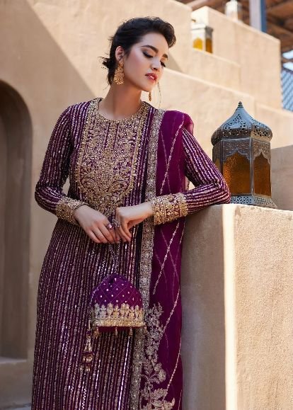 Presenting Kanwal Malik Chiffon Embroidered Unstitched Collection