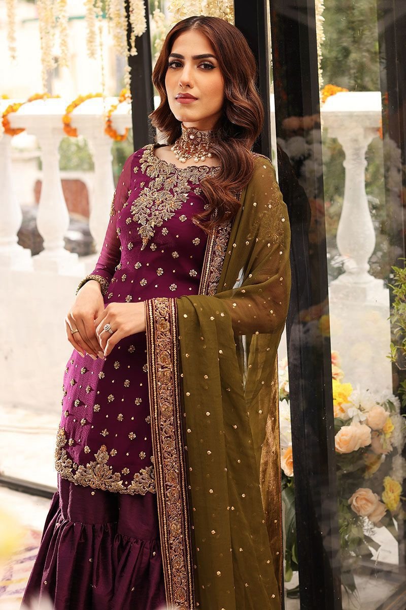 FABRIC CHIFFON Suit With SATIN SILK Trouser