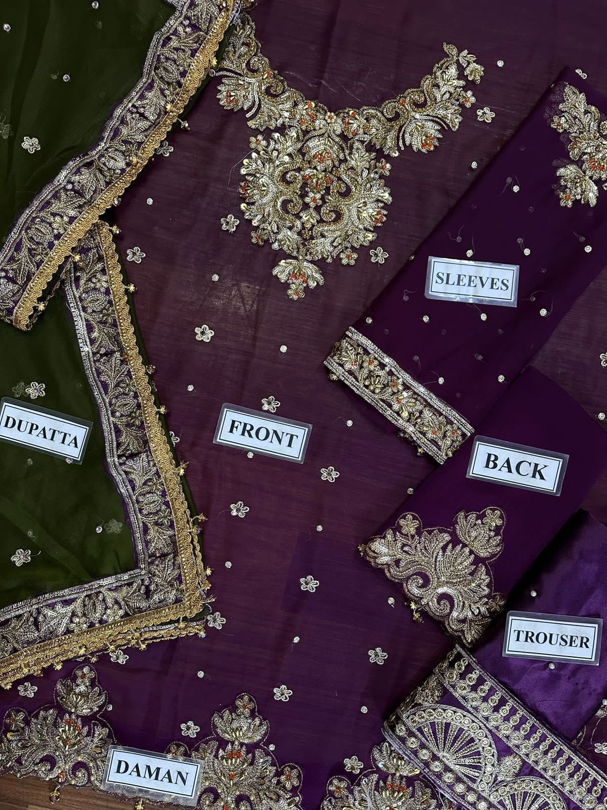 FABRIC CHIFFON Suit With SATIN SILK Trouser