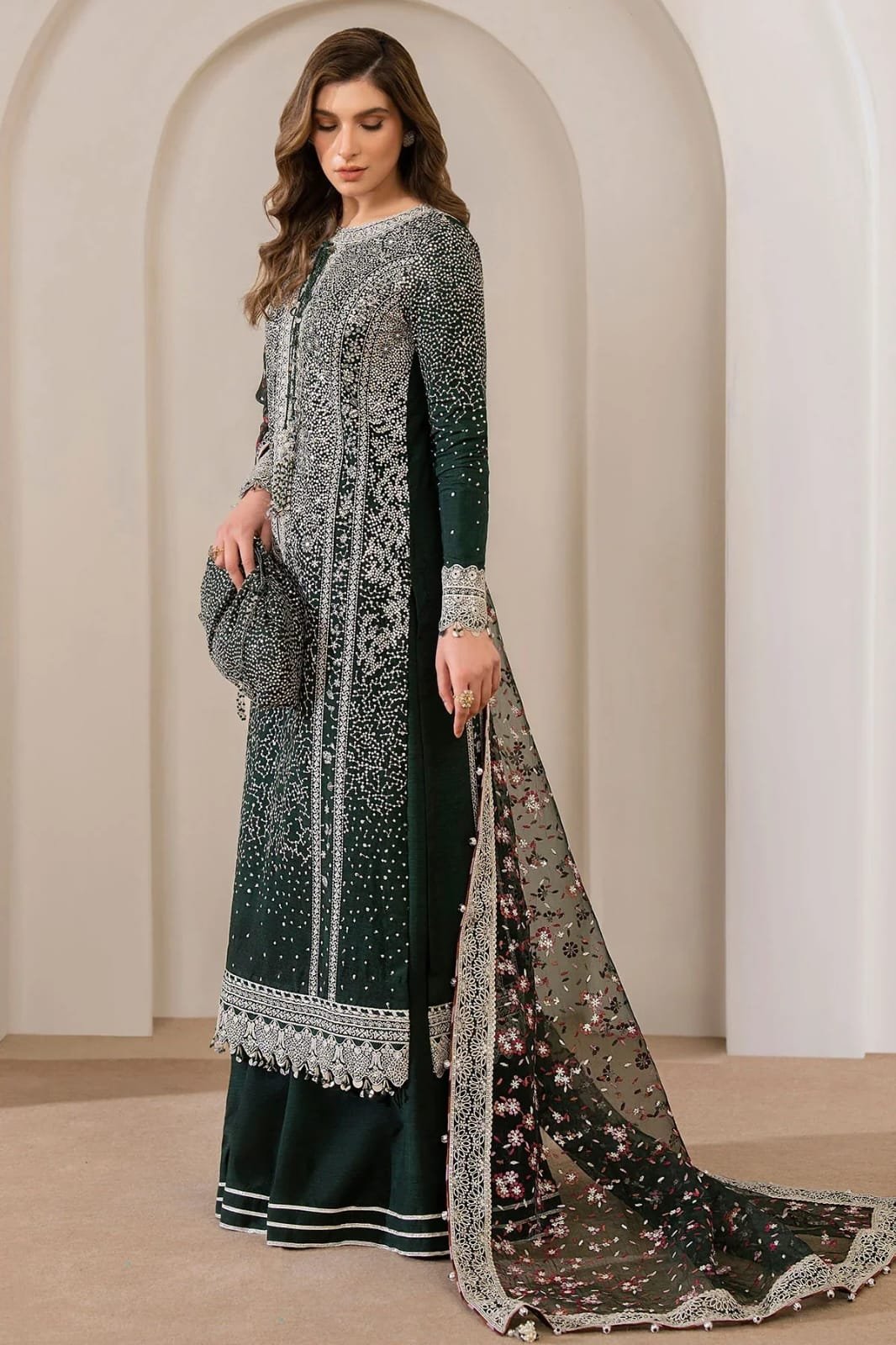 Net 3-piece suit wedding formals Collection Unstitched