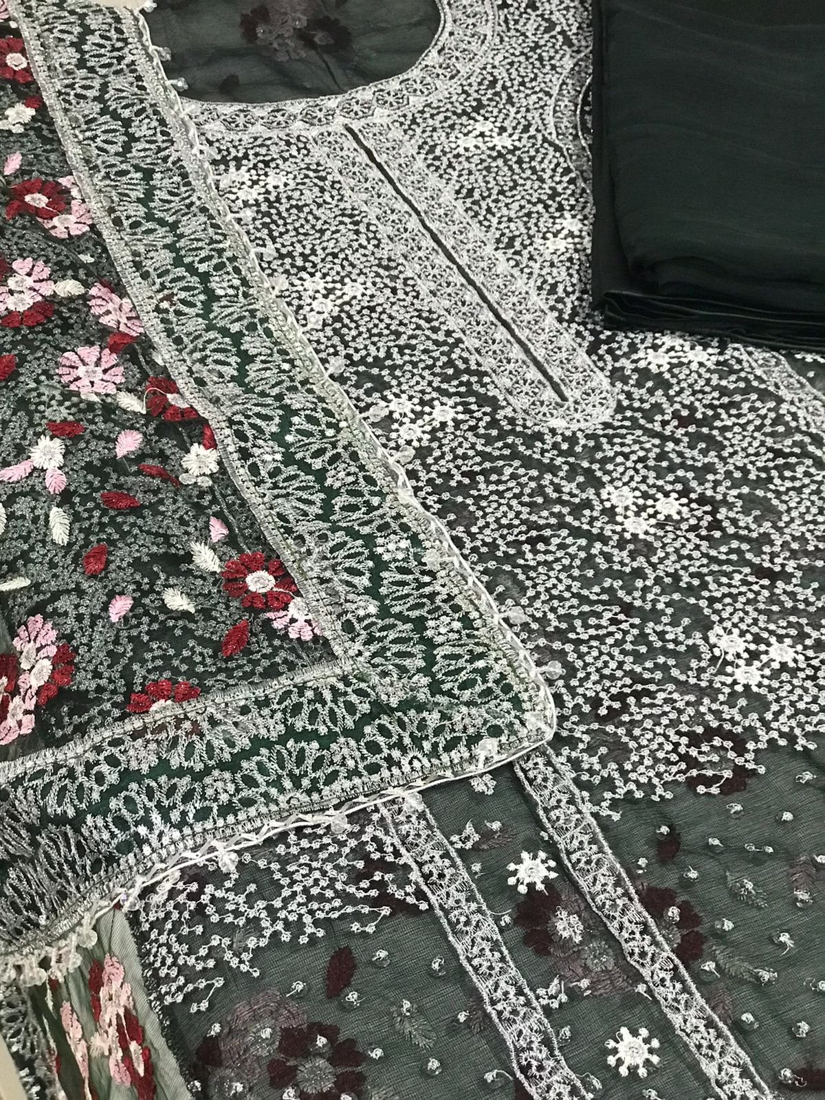 Net 3-piece suit wedding formals Collection Unstitched