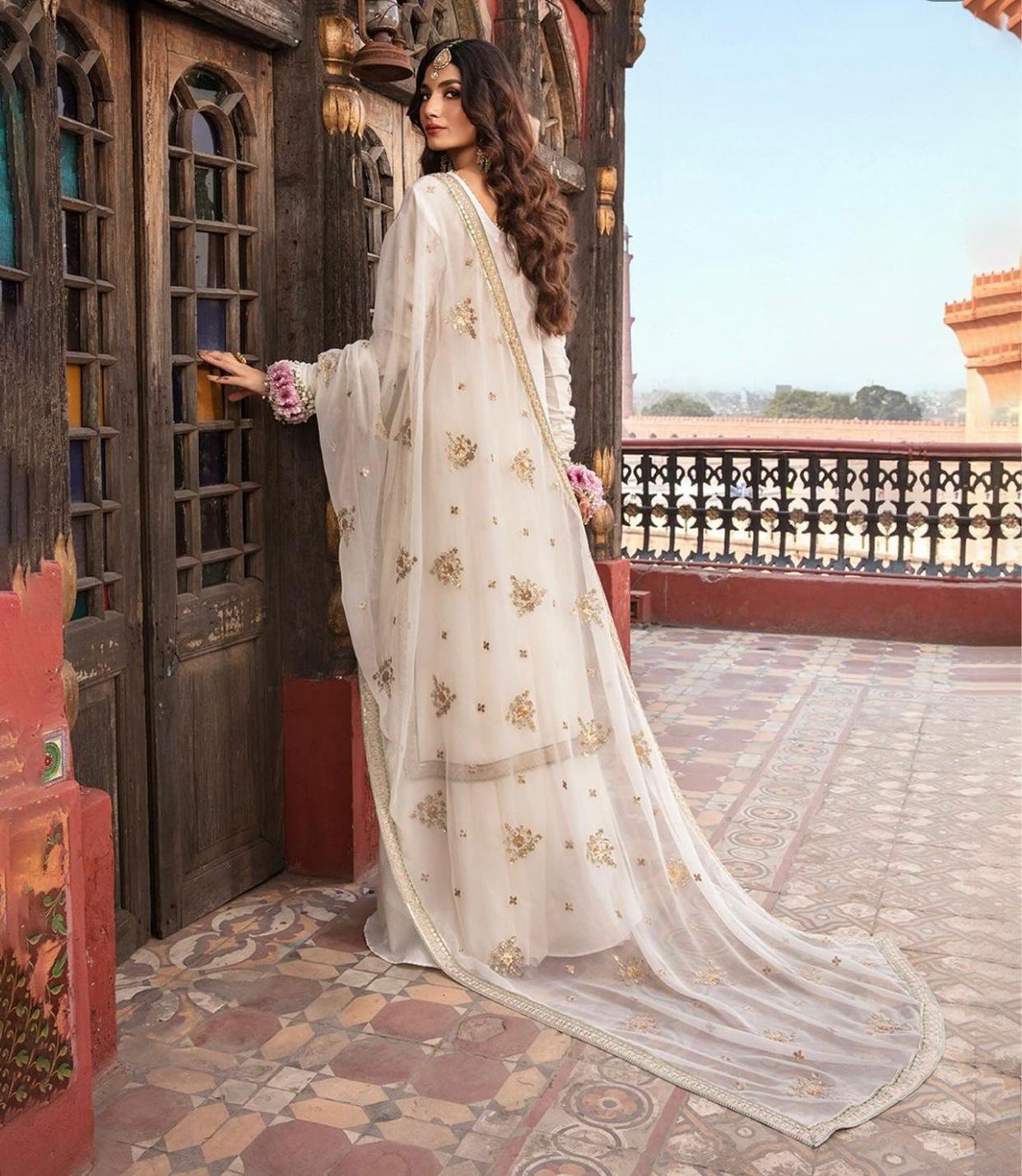 Presenting Azure Chiffon Embroidered Unstitched Collection