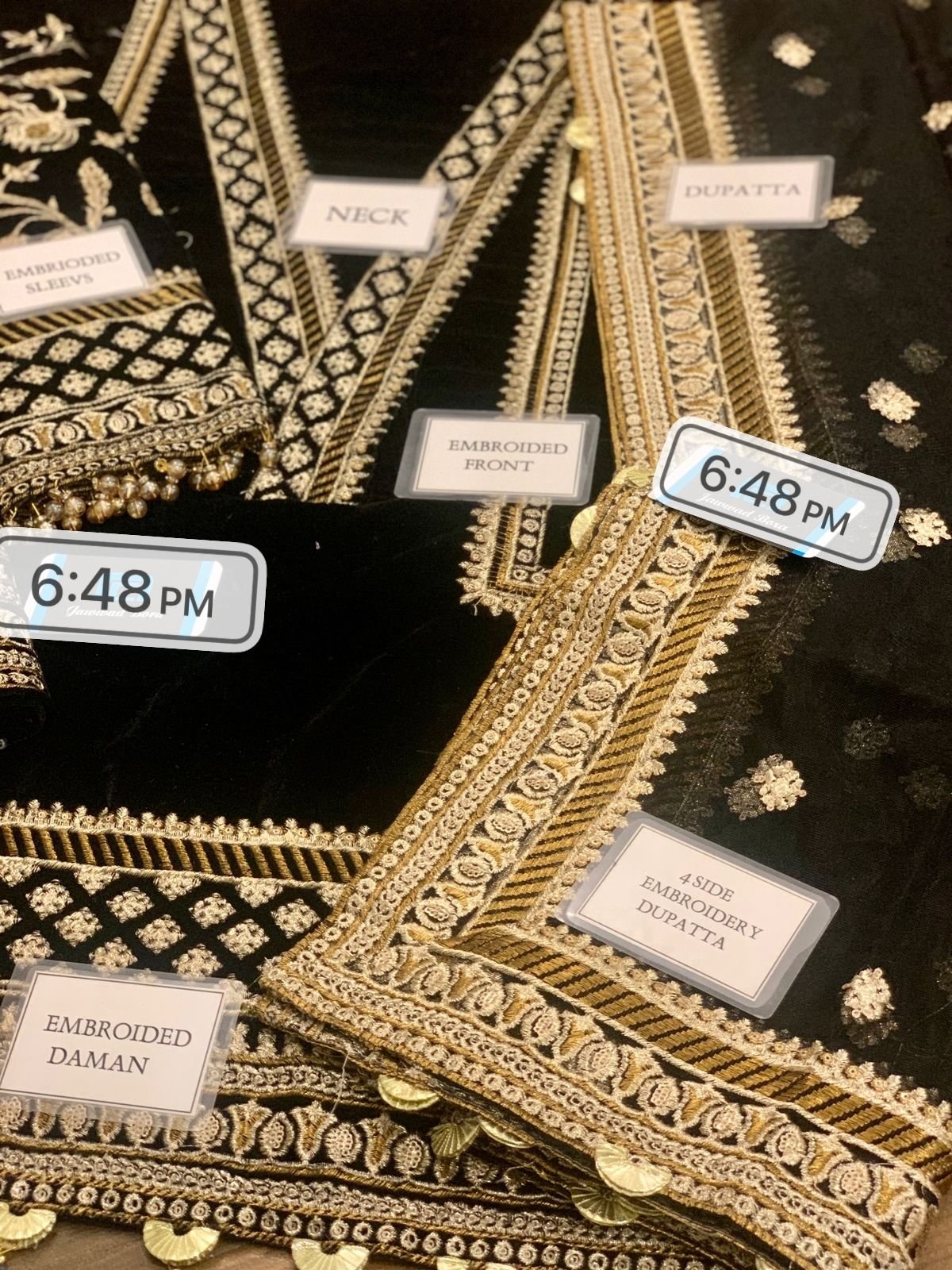 Fabric Shirt : Velvet Dupatta : Organza Trouser : SHARMOZ