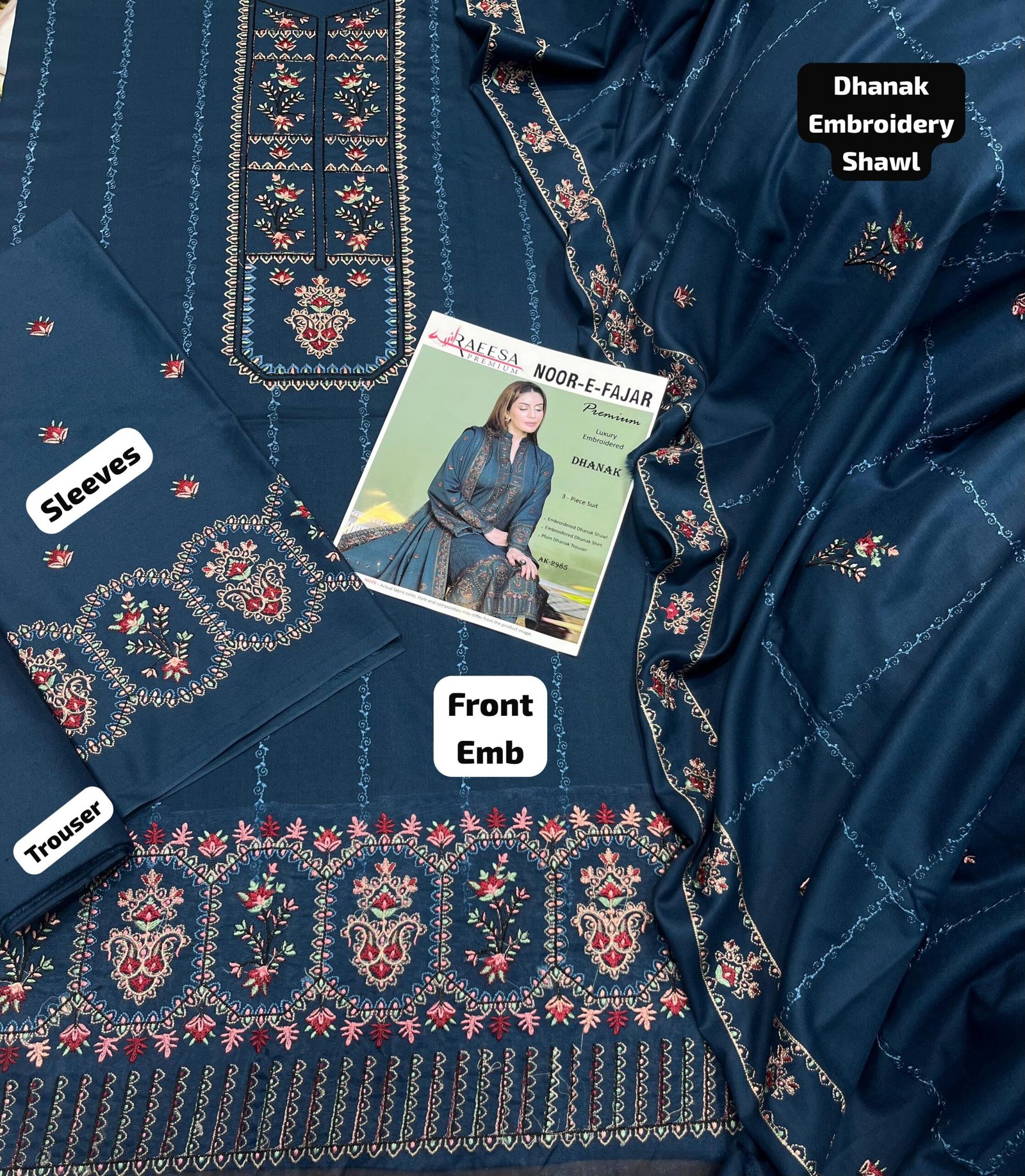 Available on Dhanak with Emb Dhanak emb shawl* *3 Pcs Suit*