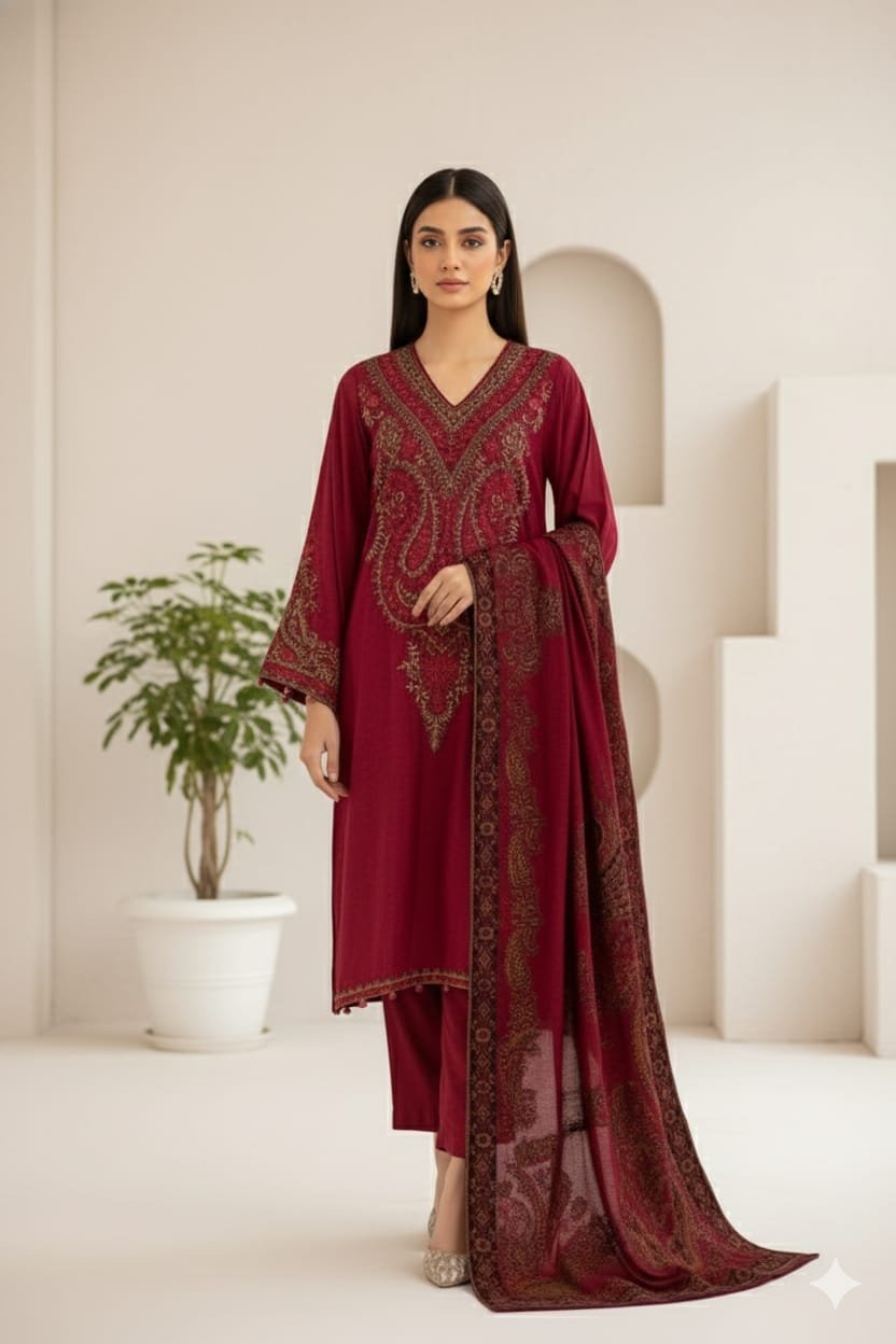 _WiNTER’s COLLECTION DHANAK 2025_ *_”Maria B 3pcs”_*