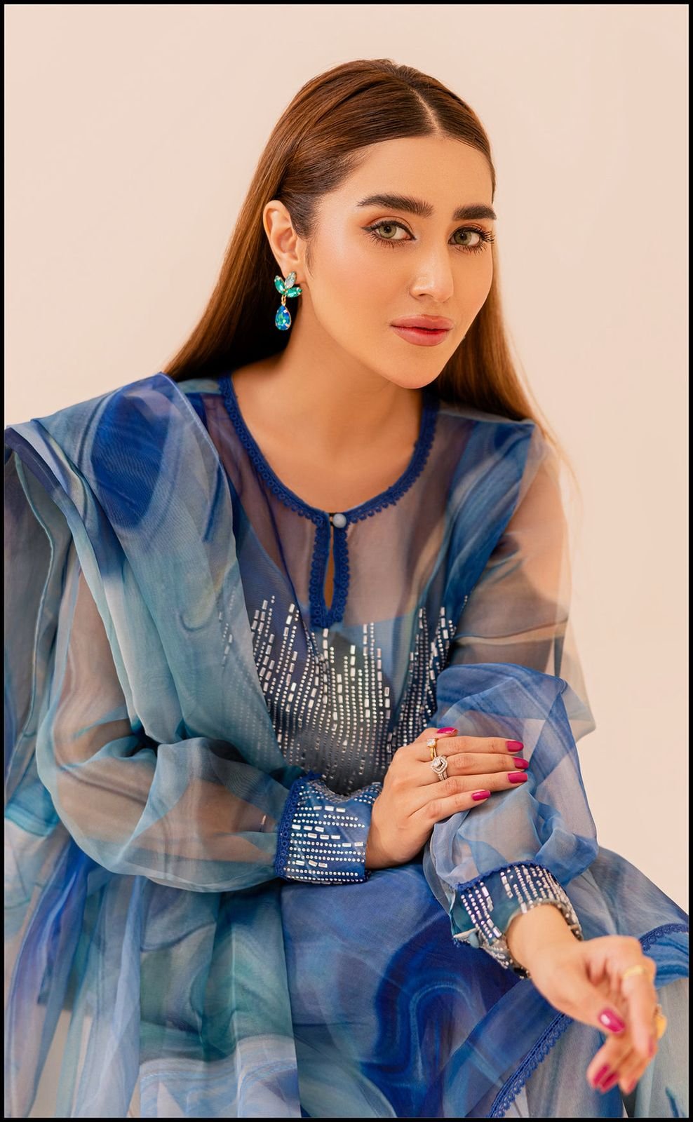 FABRIC ORGANZA Suit With SWISS LAWN Trouser