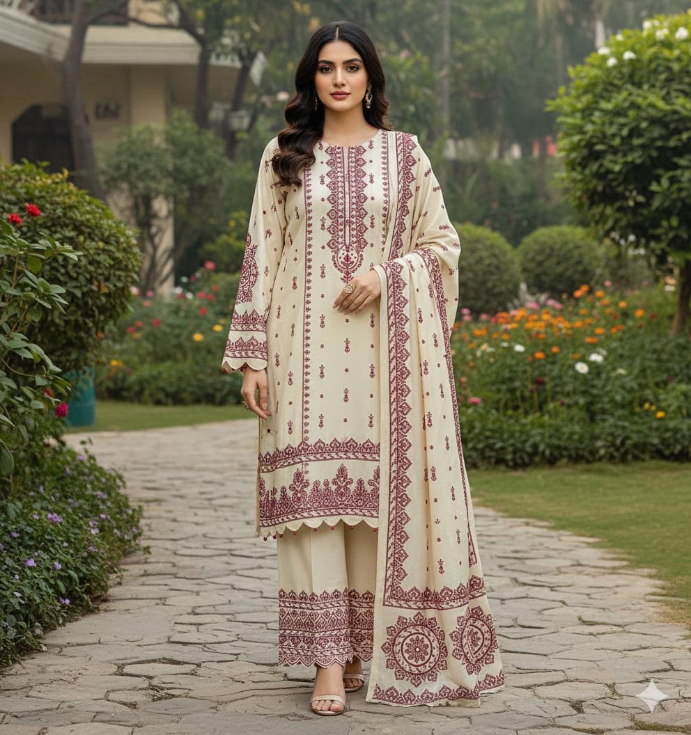 _WiNTER’s COLLECTION DHANAK 2025_ *_”Aneela’s 3pcs”_*