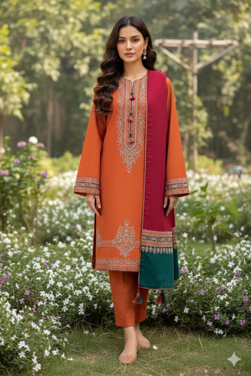 _WiNTER’s COLLECTION DHANAK 2025_ *_”Jazmin 3pcs”_*