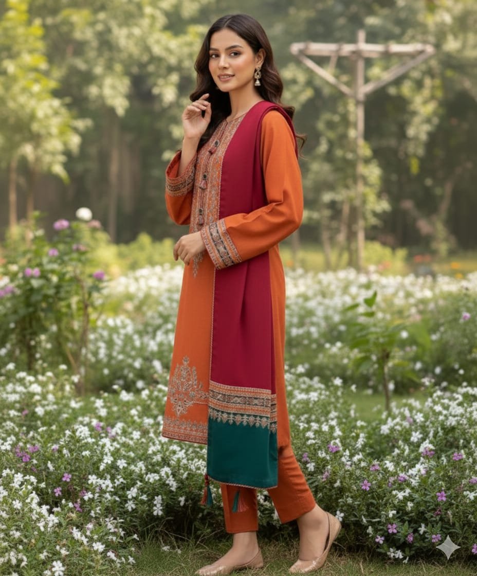 _WiNTER’s COLLECTION DHANAK 2025_ *_”Jazmin 3pcs”_*