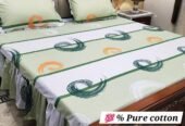3 piece stiched 2 sided frill bedsheets*