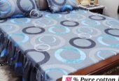 3 piece stiched 2 sided frill bedsheets*