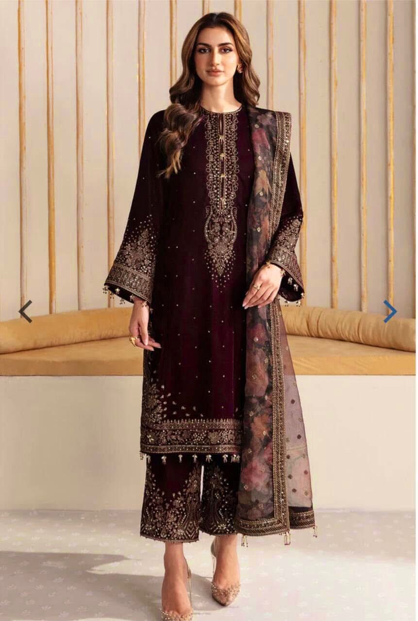 FABRIC* *Shirt* Velvet *Dupatta* Organza