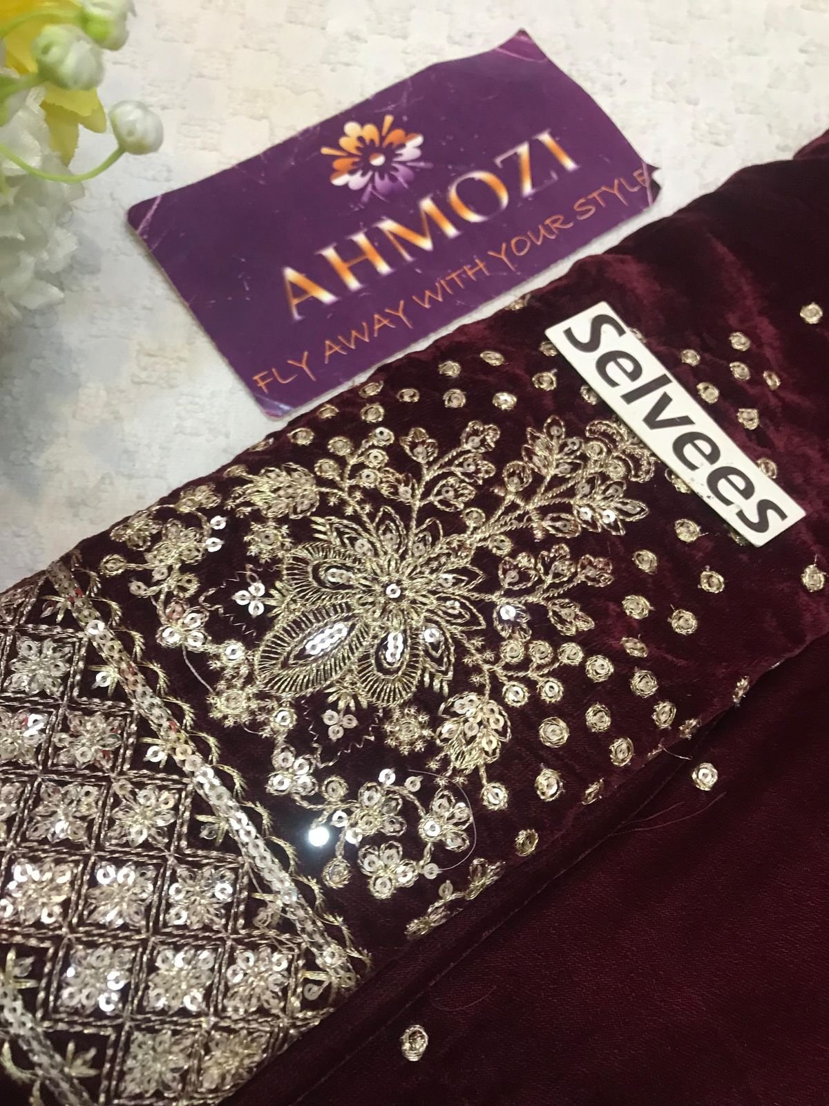 FABRIC* *Shirt* Velvet *Dupatta* Organza