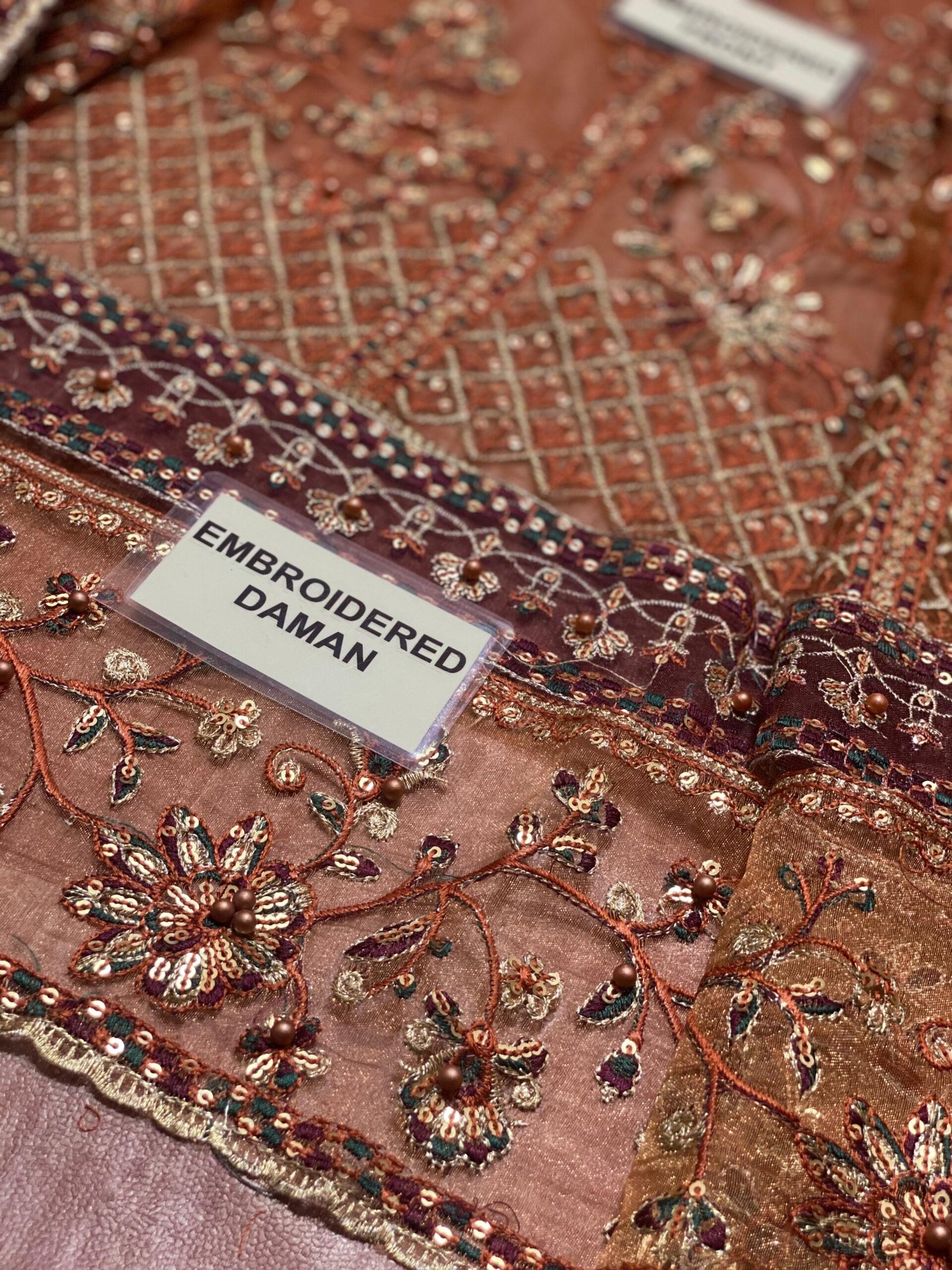 Fabric overview* Complete Net frock with Shamose Silk trouser