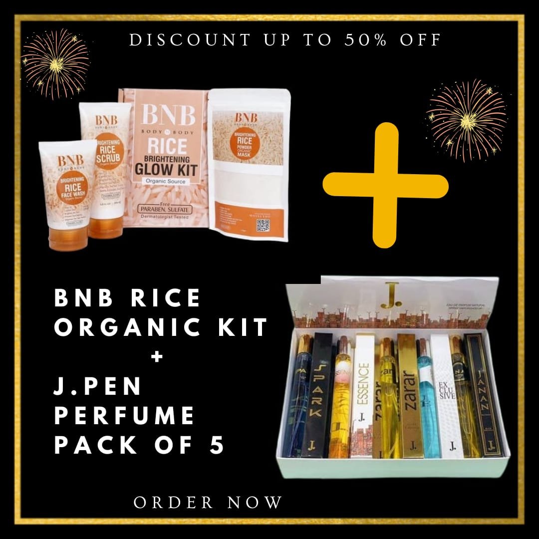 BnB Rice Organic Kit+ J. Pen Perfume pack of 5*🎉