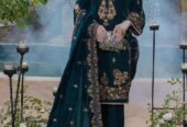 Fully Embroidered Velvet 3Pc With Fully Embroidered Velvet Shawl Winter Collection*