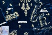 Fully Embroidered Velvet 3Pc With Fully Embroidered Velvet Shawl Winter Collection*