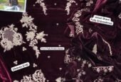 Fully Embroidered Velvet 3Pc With Fully Embroidered Velvet Shawl Winter Collection*