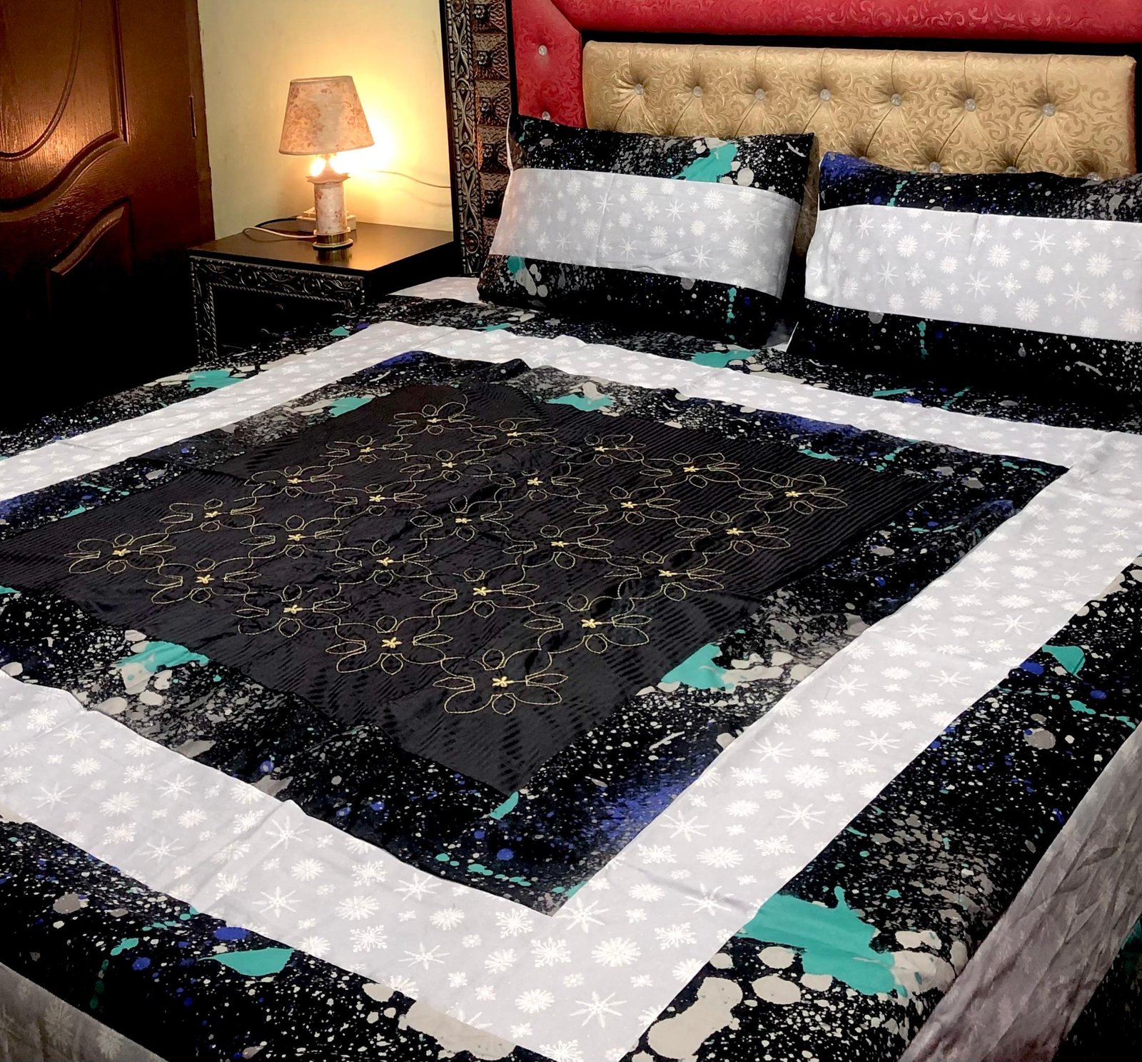 Embroidered Patchwork bed sheet*