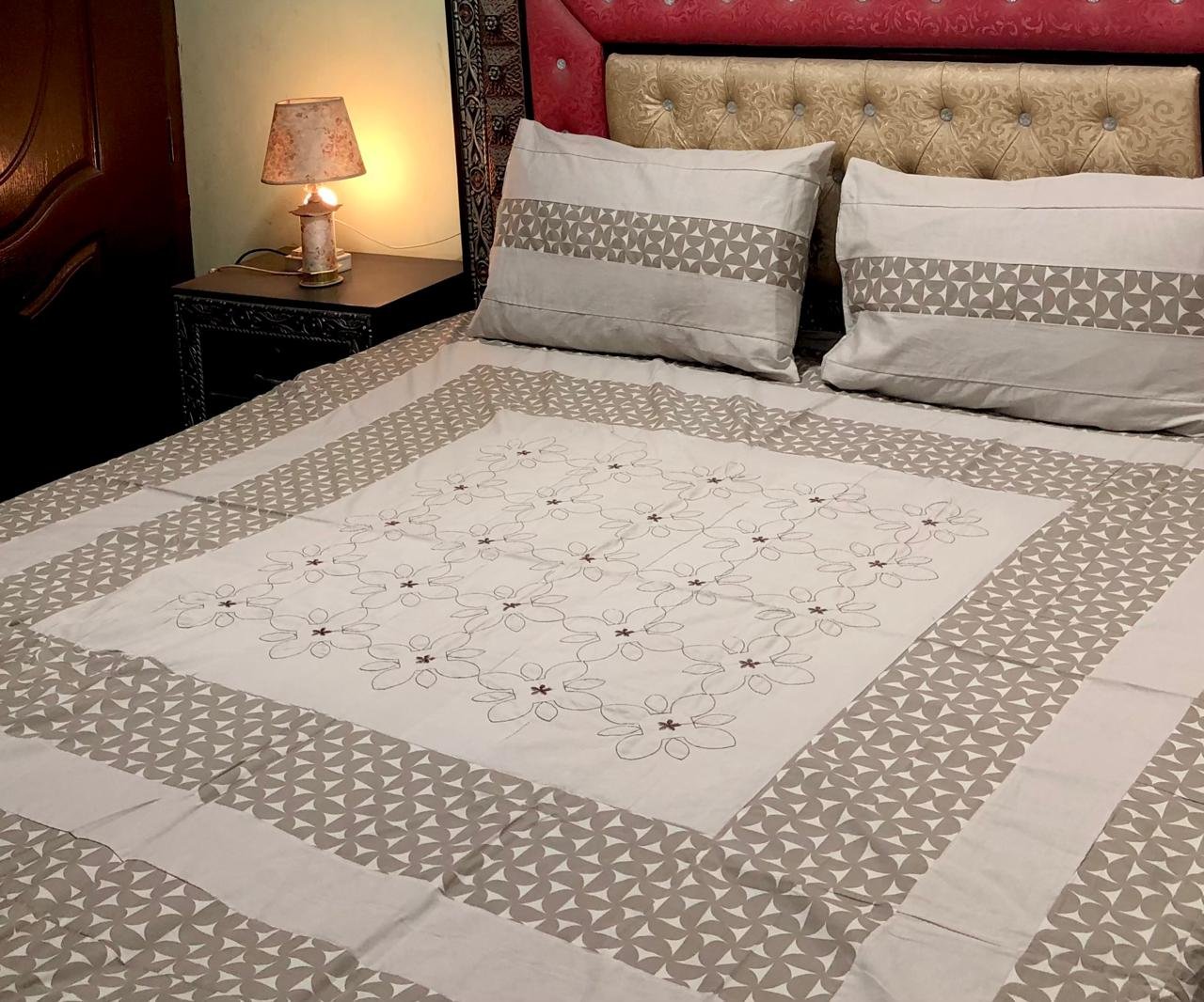 Embroidered Patchwork bed sheet*