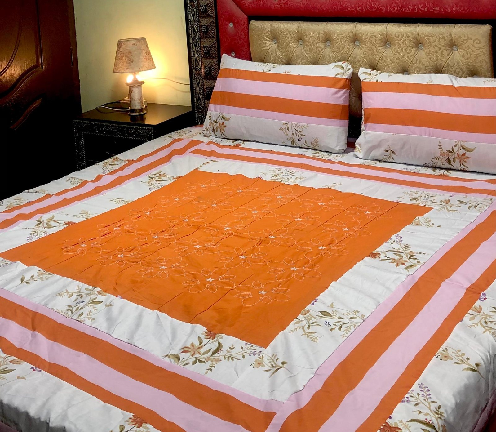 Embroidered Patchwork bed sheet*