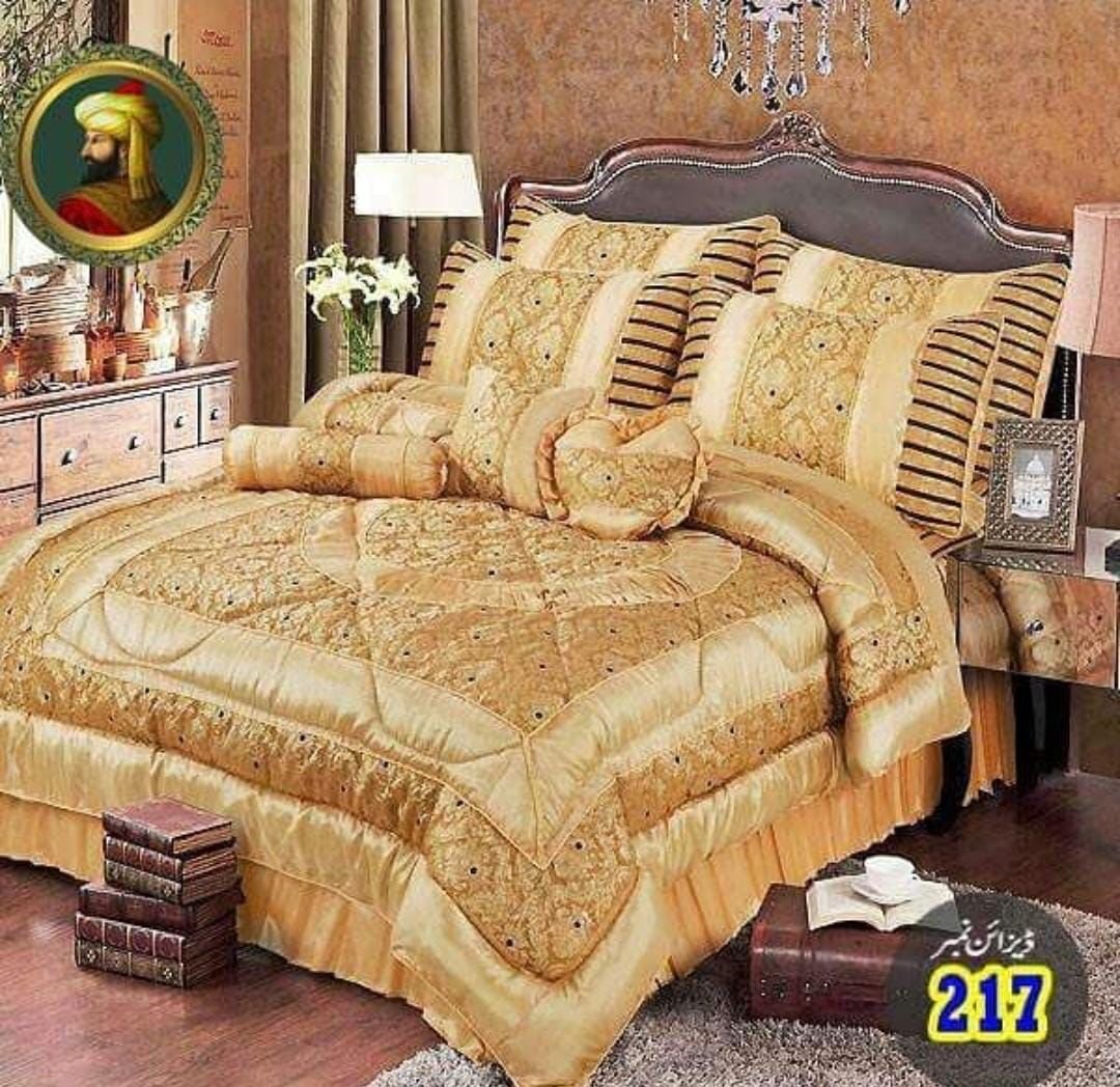 _The loops Fashion_ *Bridal Jaqurd slik 14pcs Bedding Set*