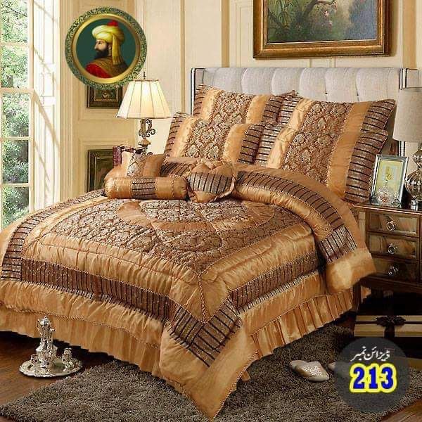 _The loops Fashion_ *Bridal Jaqurd slik 14pcs Bedding Set*