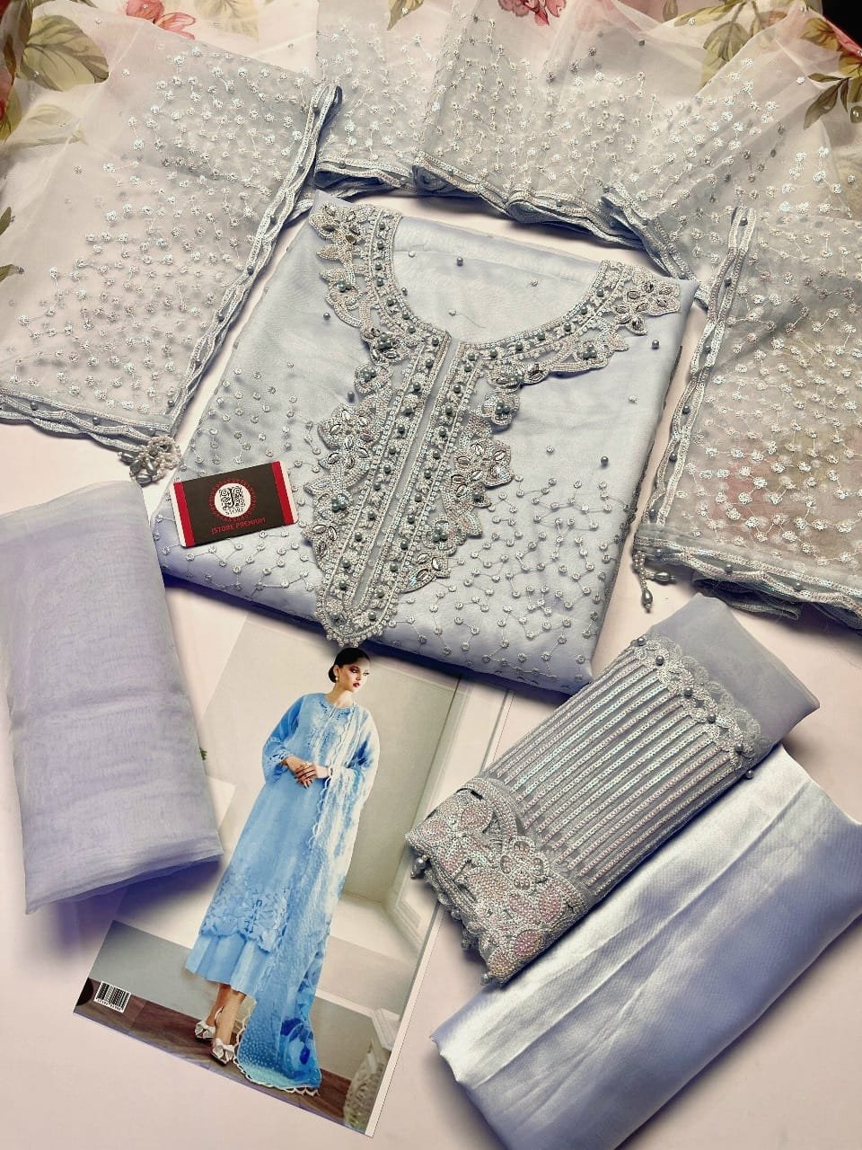 BAROQUE CHANTELLE ORGANZA EMBROIDERED 3 pcs unstitched