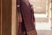 Ahmozi Presenting Azure Chiffon Embroidered Unstitched Collection