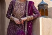 Ahmozi Presenting Azure Chiffon Embroidered Unstitched Collection