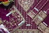 Ahmozi Presenting Azure Chiffon Embroidered Unstitched Collection